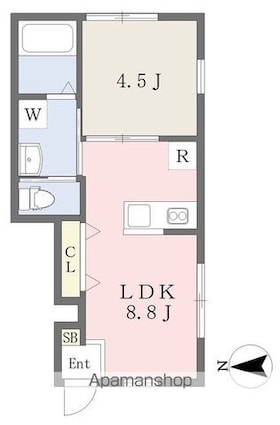 Ｌｕｎａ　Ｂｉａｎｃａ　Ｈｏｕｍｅｎ[1DK/30.38m2]の間取図