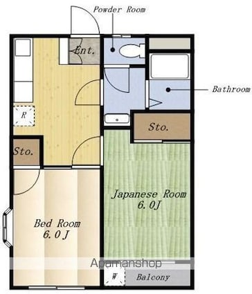 レジデンス井野Ｂ[2K/36.45m2]の間取図
