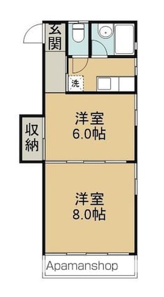 メゾンひまわり[2K/36.37m2]の間取図
