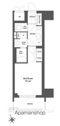 ＴＨＥ　ＧＡＴＥＨＯＵＳＥ浅草雷門[1K/25.18m2]の間取図