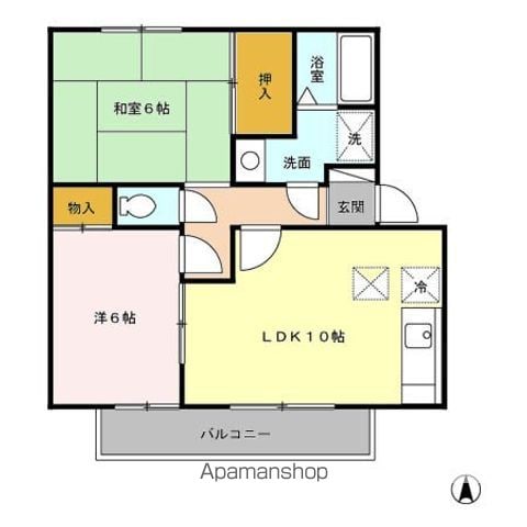 【日野市三沢のハイツの間取り】