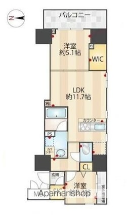 ＺＯＯＭ信濃町[2LDK/51.4m2]の間取図