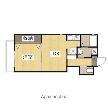 ゲミュートリッヒカイト[1LDK/36.56m2]の間取図