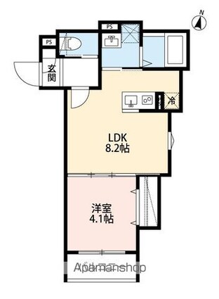 ｒｏｂｏｔ　ｈｏｍｅ　長洲Ⅱ[1LDK/30m2]の間取図