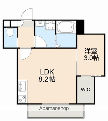 シャイニングパレス宮城野原[1LDK/29.3m2]の間取図