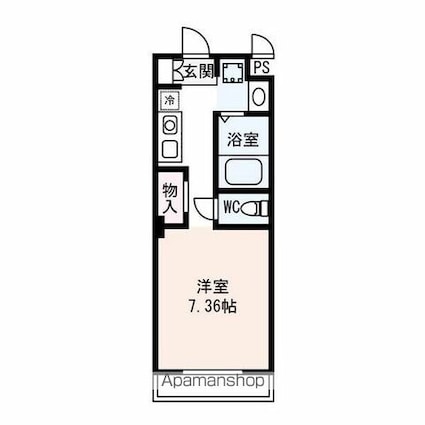 Ｉ．Ｏ．Ｒビル[1K/23.04m2]の間取図