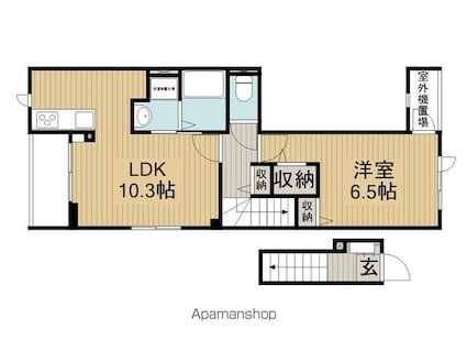 フィールドヒル　茅野[1LDK/43.9m2]の間取図