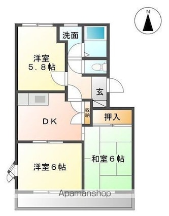 グレイス藤[3DK/49.5m2]の間取図