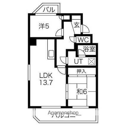 ダイアパレス庄内通[2LDK/59.2m2]の間取図