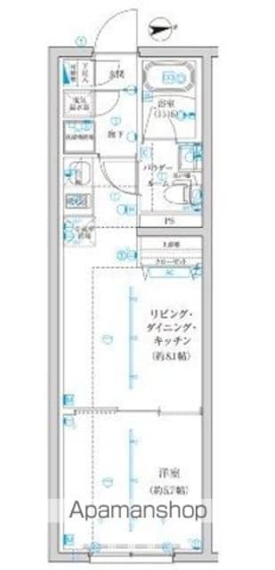 ＴＲＡＤＩＳ西池袋[1LDK/32.24m2]の間取図