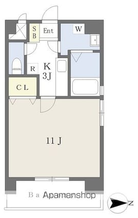 フォルテ山越[1K/32.42m2]の間取図