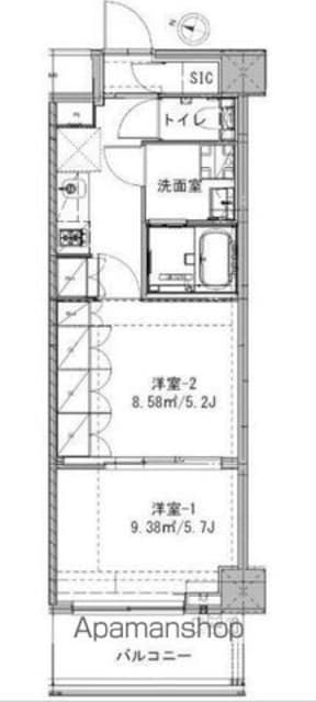 ＣＲＥＡＬ　ｐｒｅｍｉｅｒ明大前[2K/35.7m2]の間取図