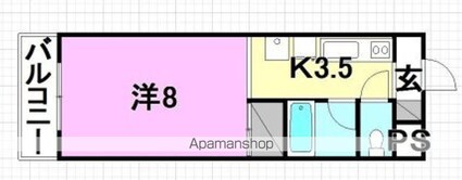 フォースタクマ[1K/25.5m2]の間取図