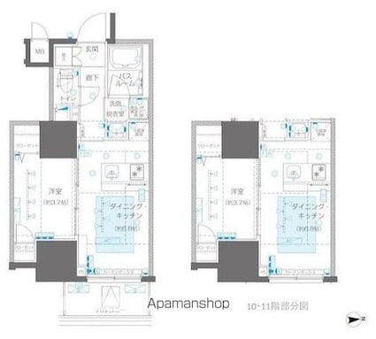 ＺＯＯＭ信濃町[1DK/31.14m2]の間取図