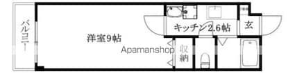 シングル花夢[1K/25.65m2]の間取図