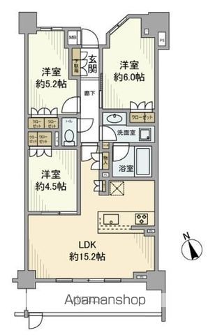 府中市西府町のマンションの間取り