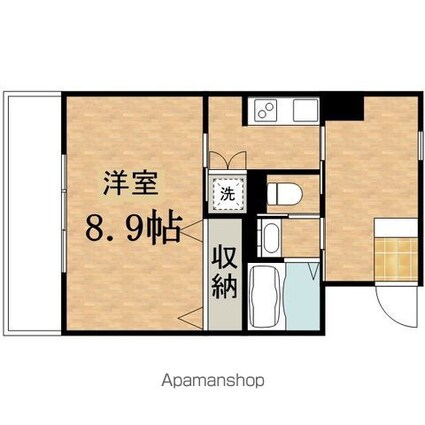 かわせみ[1K/35.4m2]の間取図