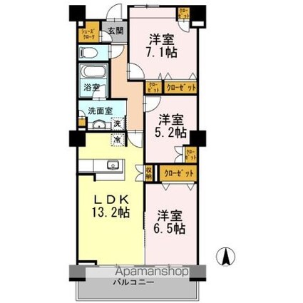 フォーリア井荻[3LDK/73.22m2]の間取図