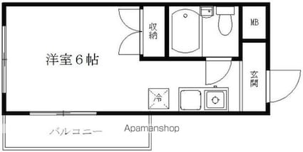 東京都中野区本町３丁目[1R/16.07m2]の間取図