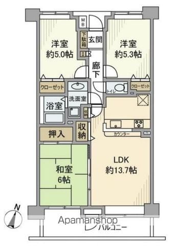 【立川市西砂町のマンションの間取り】