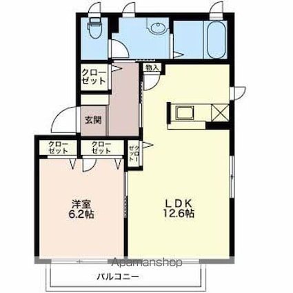 長野県長野市川中島町御厨[1LDK/46.51m2]の間取図