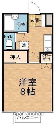 ビレッジなつめ[1K/26.4m2]の間取図