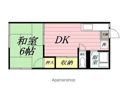 コーポ新花[1DK/28.21m2]の間取図