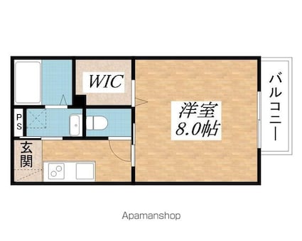 ヴィラージュ美崎[1K/27.08m2]の間取図
