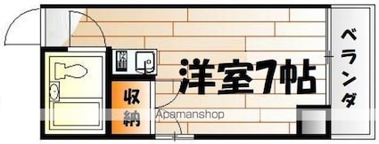 広島県広島市中区舟入本町[1R/18m2]の間取図