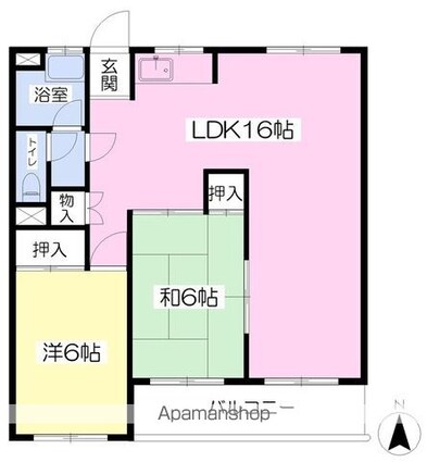 エムワイ小坂[2LDK/63.96m2]の間取図