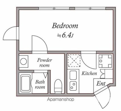 アルカディア柏[1K/21.69m2]の間取図