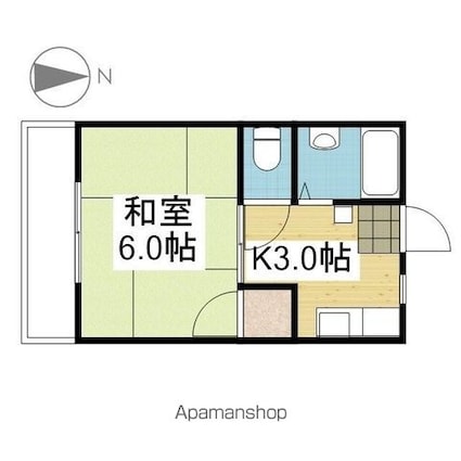 小坂東ハイツ[1K/19.44m2]の間取図