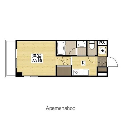 グレイスコート三嶋[1K/25.52m2]の間取図