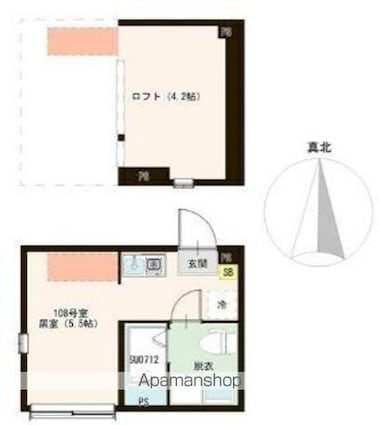 東京都中野区若宮２丁目[1R/13.92m2]の間取図