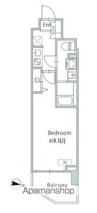 ＧＲＡＮＰＡＳＥＯ青砥[1K/25.69m2]の間取図
