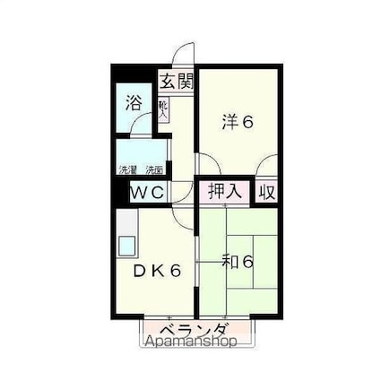 エクセル南天保[2DK/44.72m2]の間取図