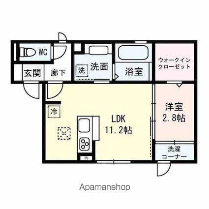 Ｂｏｎｈｅｕｒ草津[1LDK/39.74m2]の間取図
