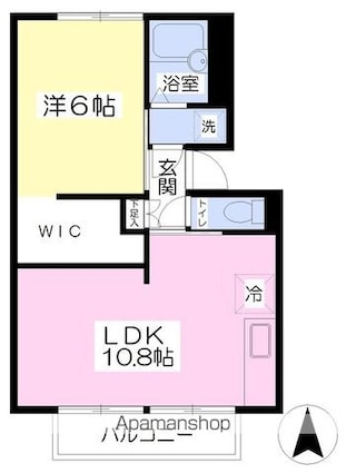 コーポラル高野Ⅰ[1LDK/40.9m2]の間取図