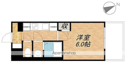 プレサンス大津京町ベルリーヴァ[1K/21.28m2]の間取図
