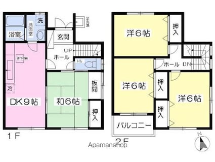 福音寺仙波戸建[4DK/81.97m2]の間取図