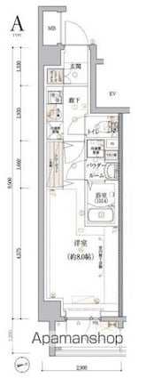 ＥＣＲＥＤＥ上板橋[1K/25.85m2]の間取図