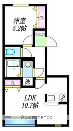 東京都世田谷区経堂１丁目[1LDK/40.14m2]の間取図
