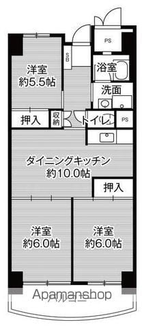 ビレッジハウス香椎浜タワー１号棟の間取り