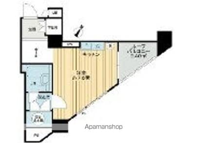 ライオンズマンション初台第３[1K/25.49m2]の間取図