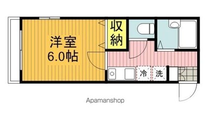 東京都世田谷区宮坂２丁目[1K/22m2]の間取図