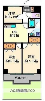 ライオンズマンション方南町[3DK/54m2]の間取図
