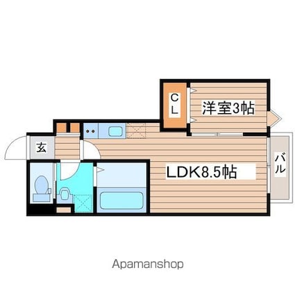 セフィラ上杉[1LDK/30.22m2]の間取図