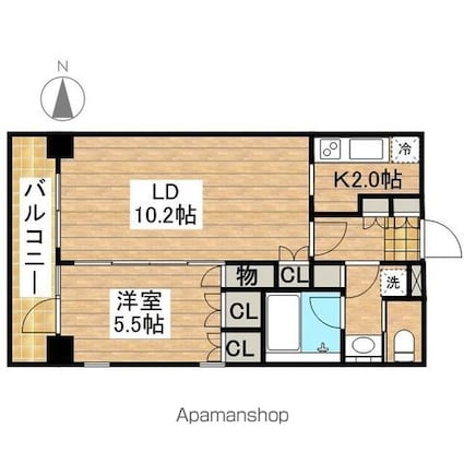ドゥーエつつじヶ丘[1LDK/43.78m2]の間取図