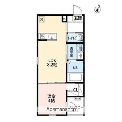 クレリア花池町　（クレリアハナイケチョウ）[1LDK/30.1m2]の間取図