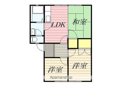 和歌山県海南市船尾[3DK/46.8m2]の間取図